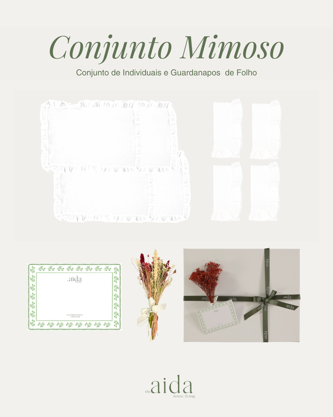 Conjunto Mimoso - Individuais e Guardanapos com Folho