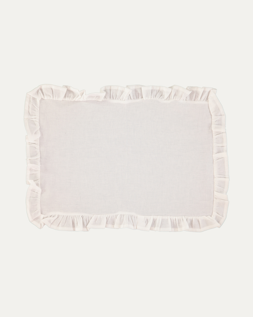 Ruffle Linen Placemat, White