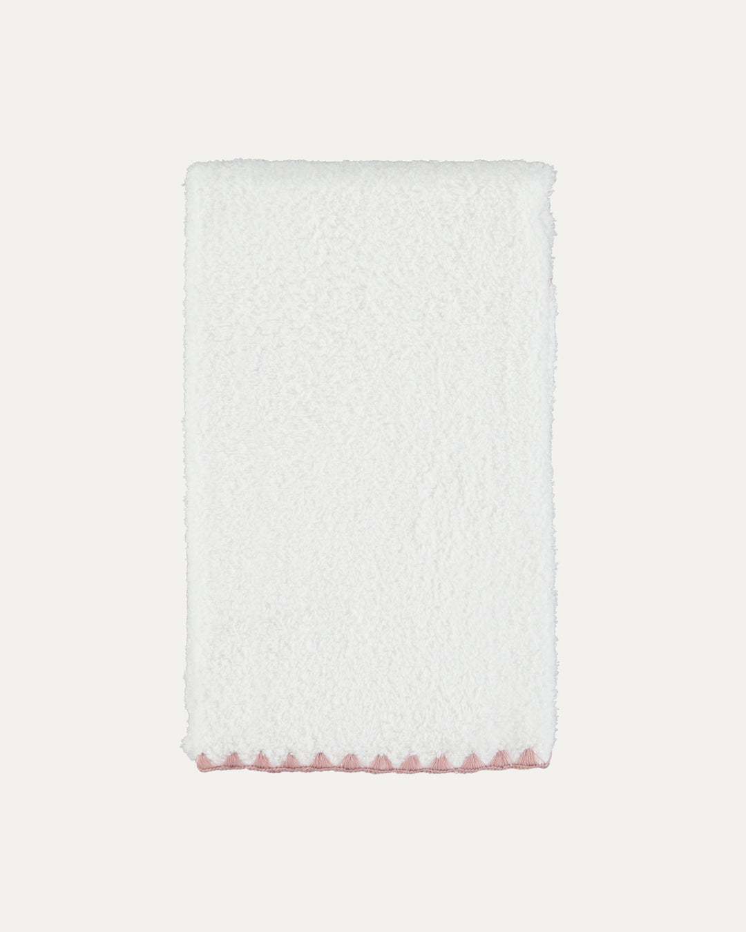 Concha Bath Towel, White with Pink