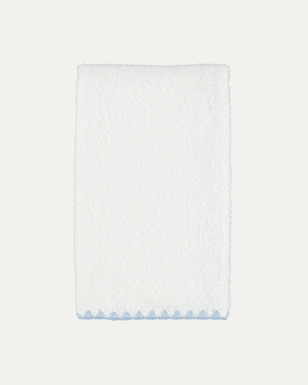 Concha Bath Towel, White with Blue