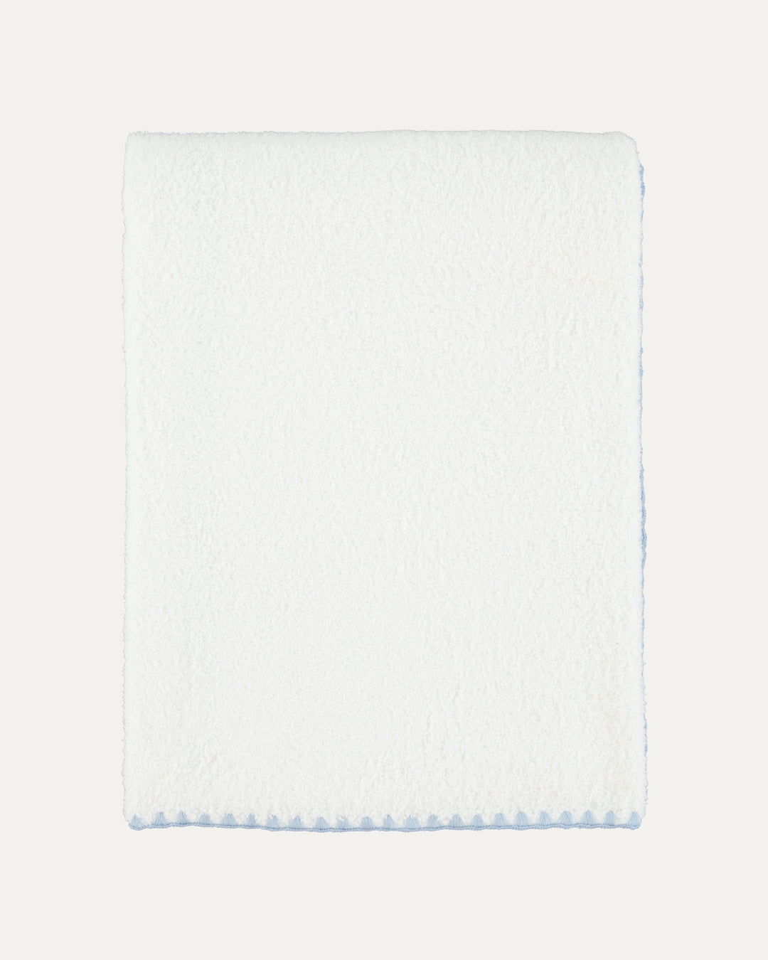 Concha Bath Towel, White with Blue
