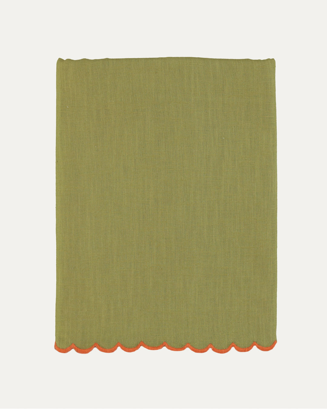 Aurora Tablecloth, Green with Orange 140x250