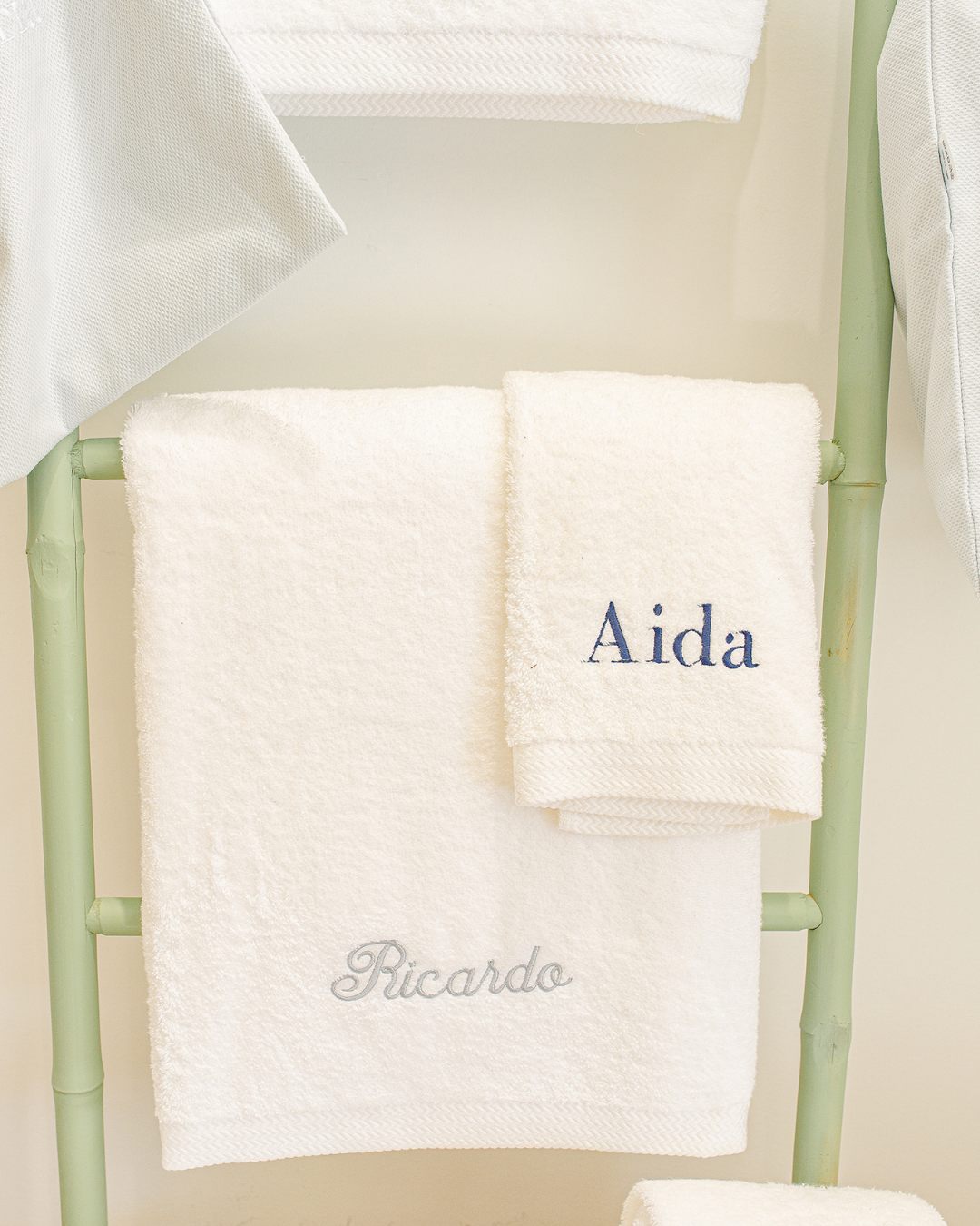 White Personalized Bath Towel 