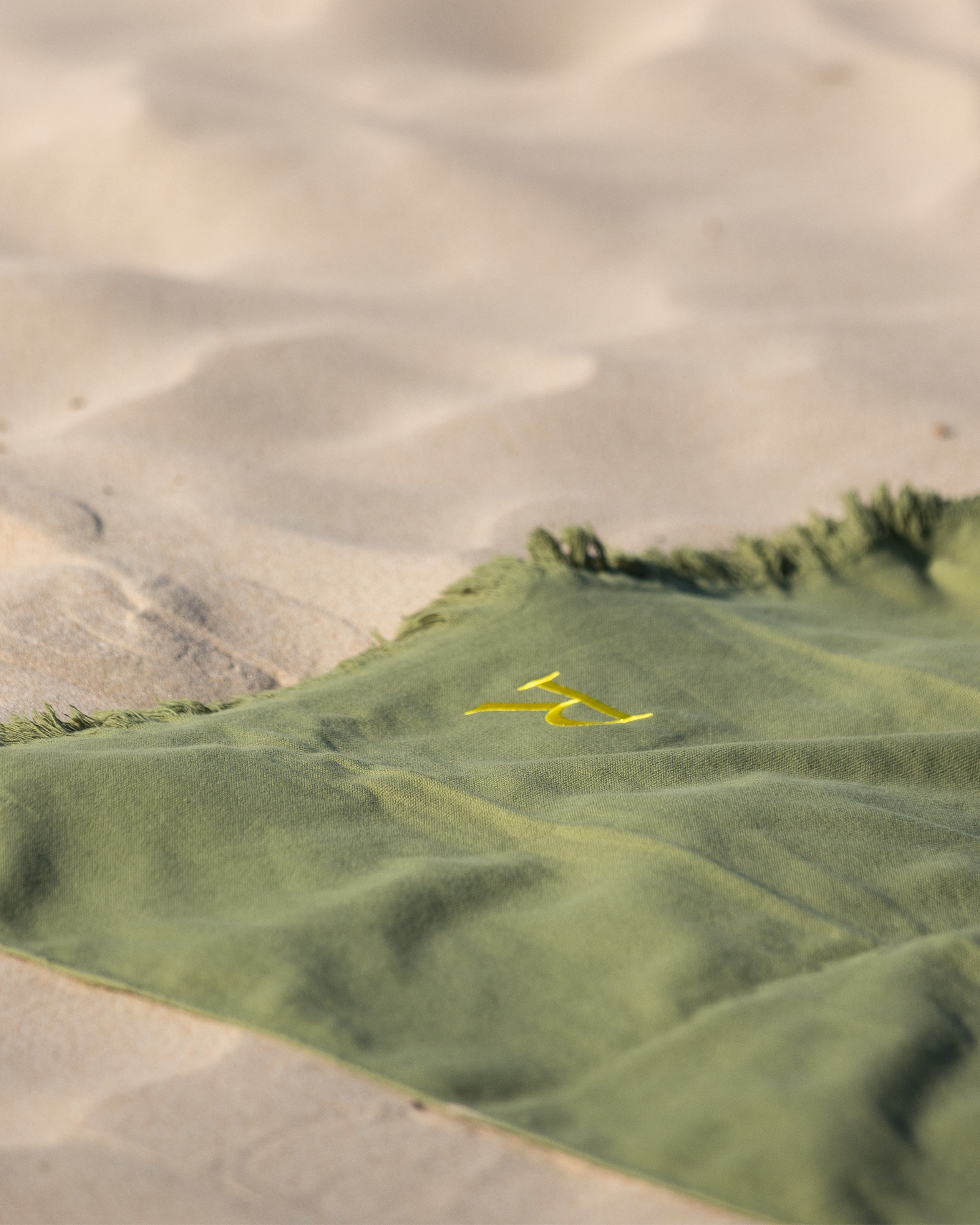 Toalha de Praia Verde com Franja Personalizada