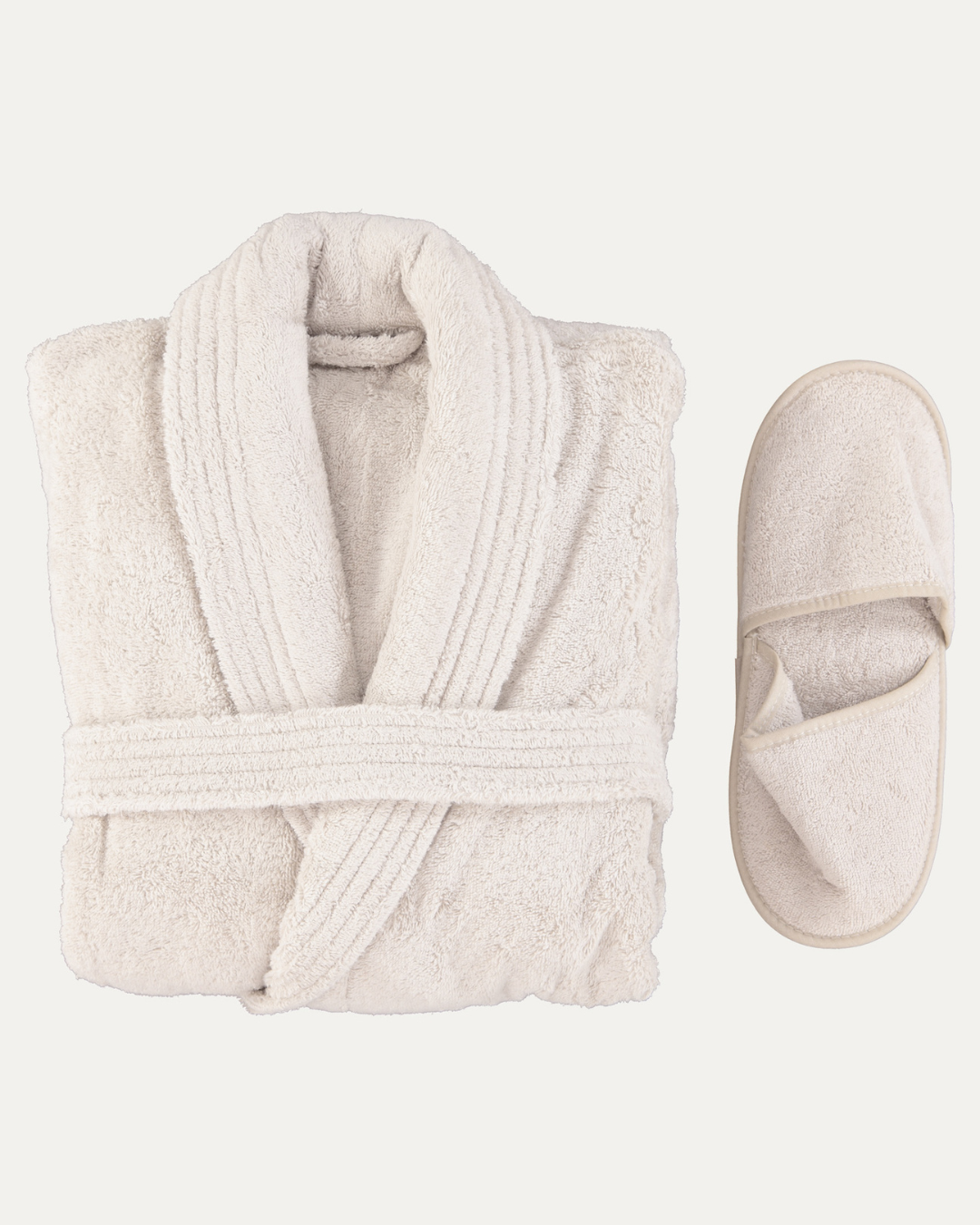 Comfort Set - Personalized Beige Terry Robe and Slippers