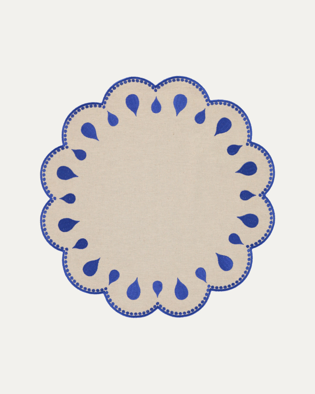 Gotas Placemat, Beige with Blue