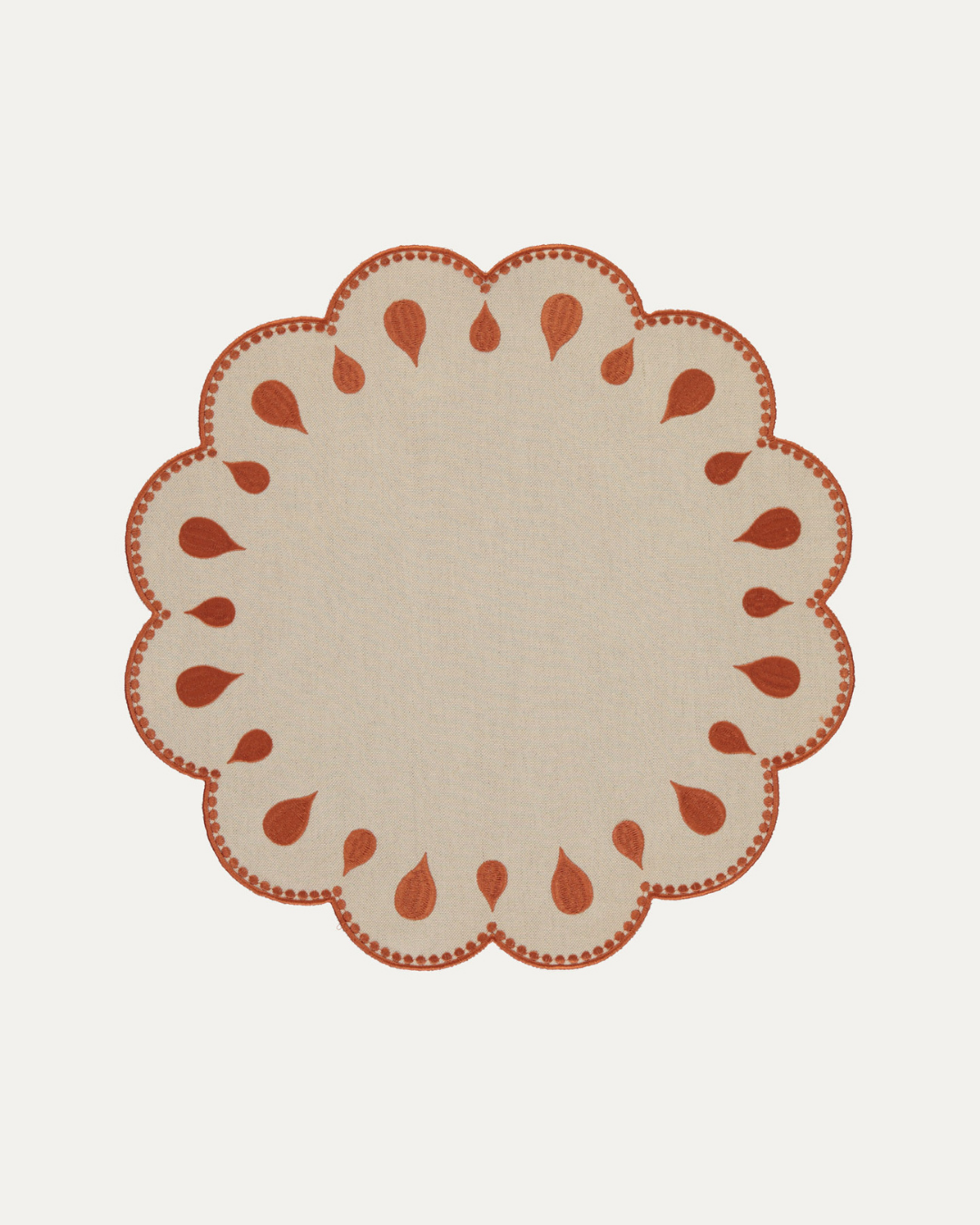Gotas Placemat, Beige with Terracotta