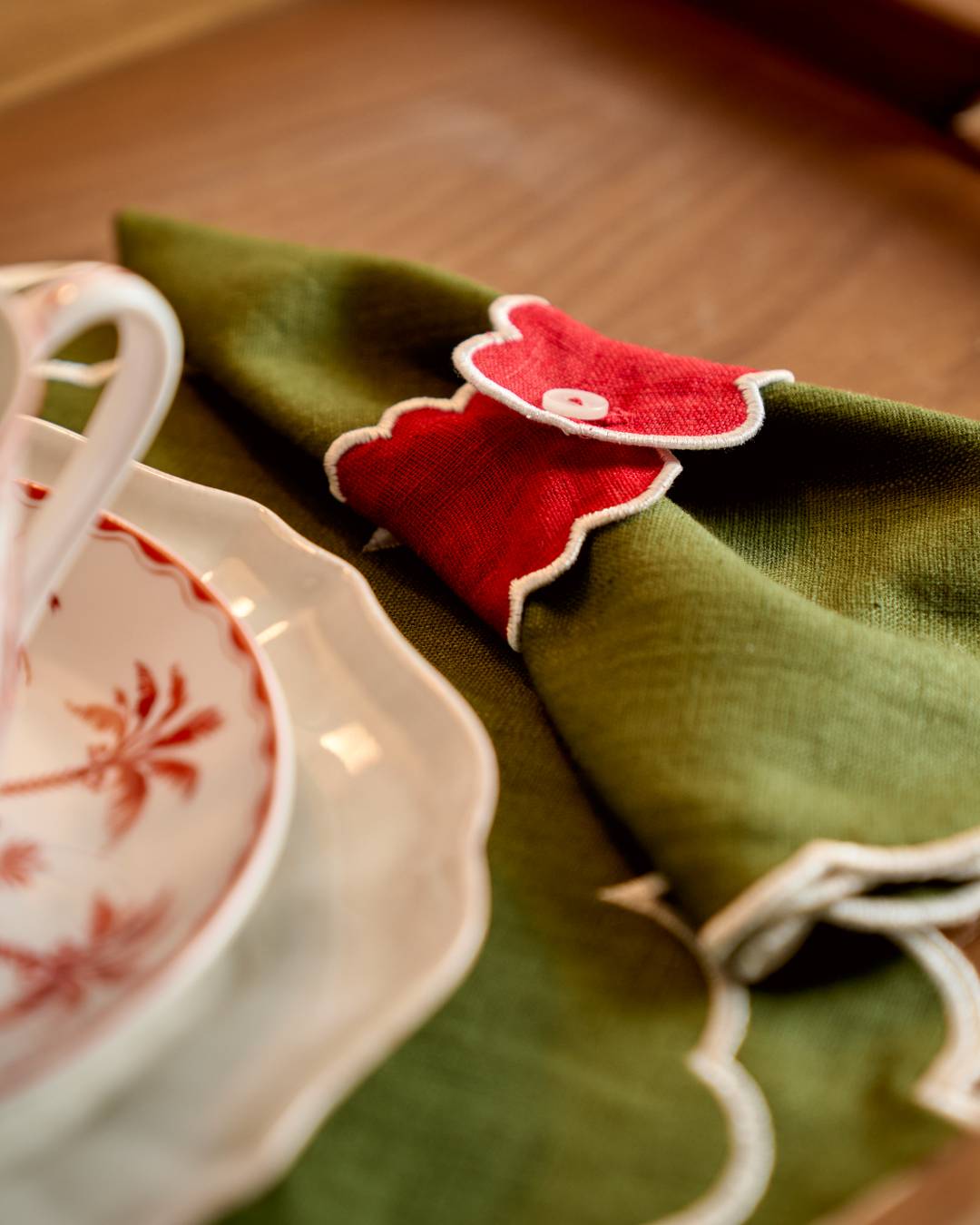 Red Linen Napkin Ring