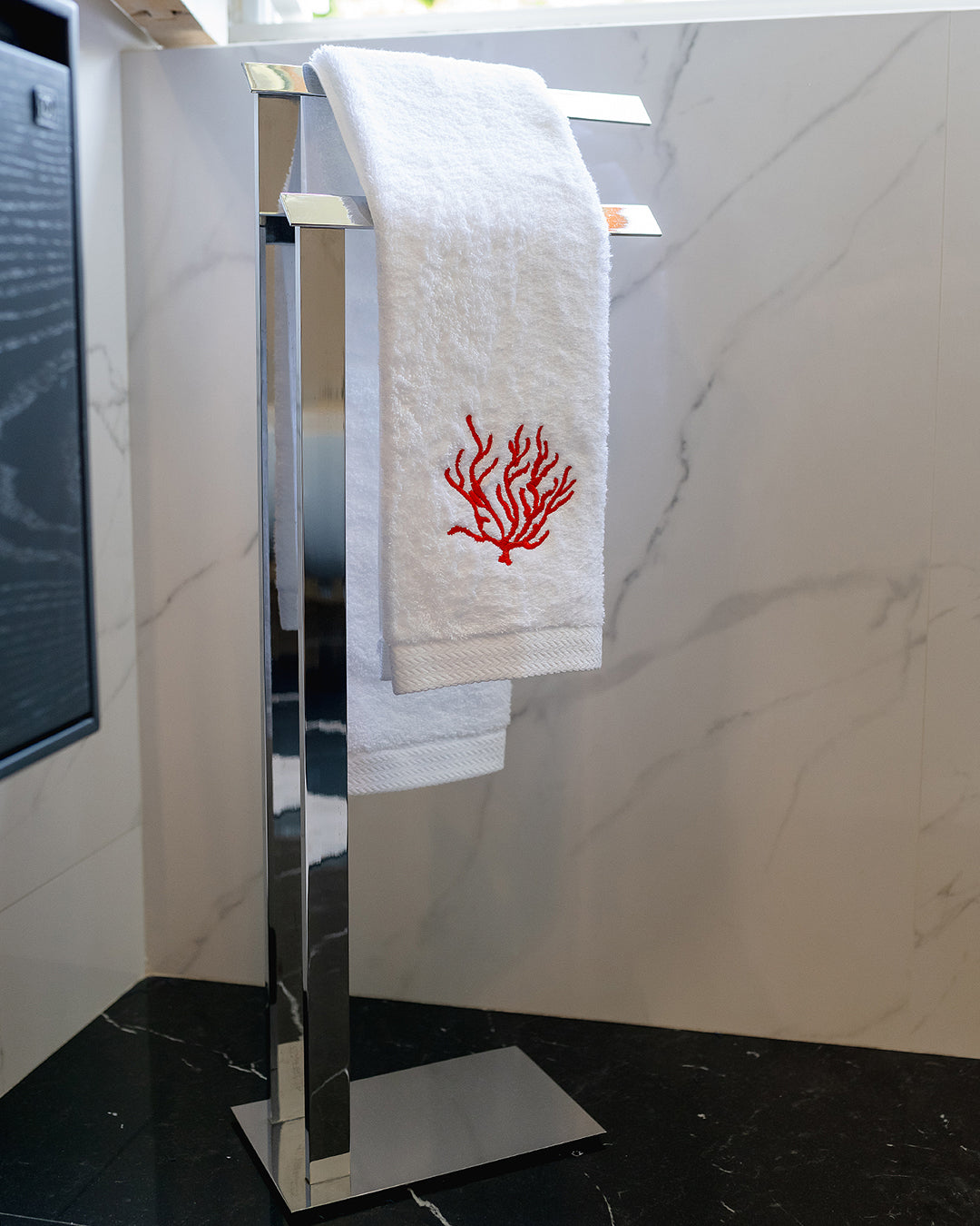 Orange Coral Hand Towel 