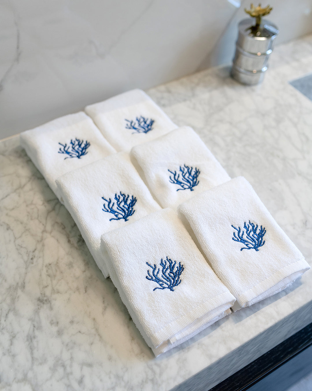 Blue Coral Hand Towel 