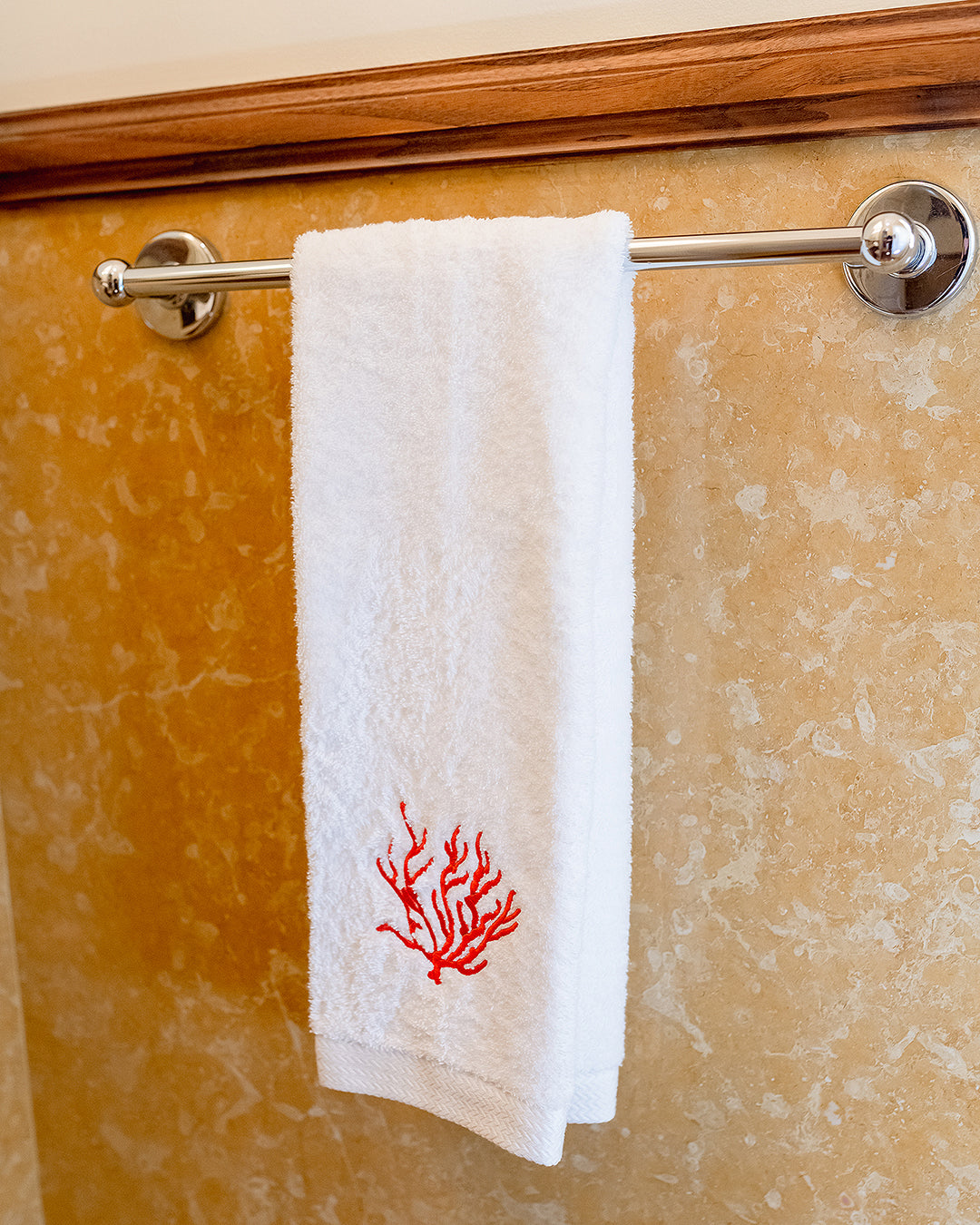 Orange Coral Hand Towel 