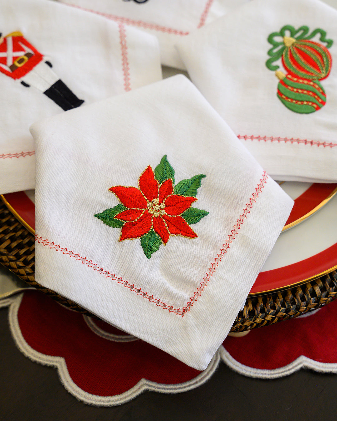 Christmas Flower Napkin