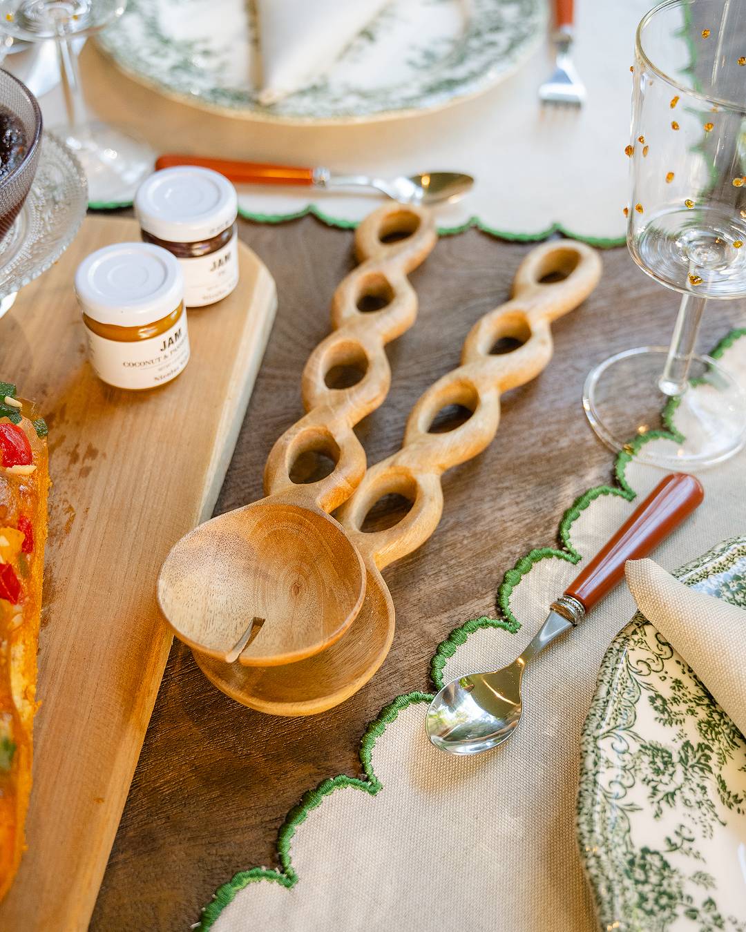 Conjunto de Talheres para Salada em Madeira Clara